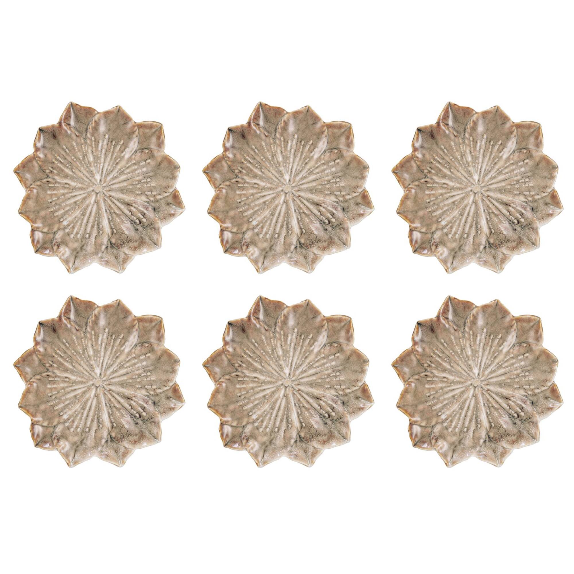 Hello Honey® 10" Multicolor Glaze Stoneware Flower Plate, 6ct.